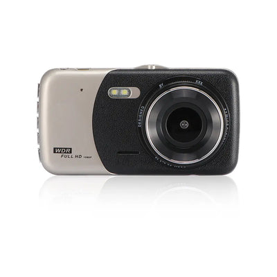 4" Dual Lens 1080P FHD Car Dash Camera with WDR technology for clear video recording.