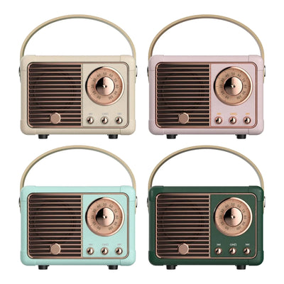 Bluetooth Compact Retro Speakers with Radio - B&A Mercantile